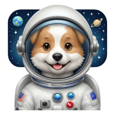 smiling dog with astronaut suit sticker