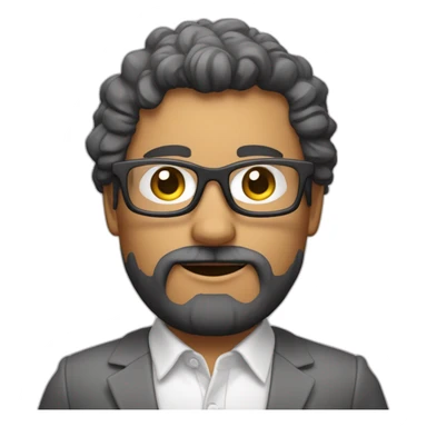 persona mayor pelo blanco, con barba blanca y gafas transparentes con camisa rosa sticker