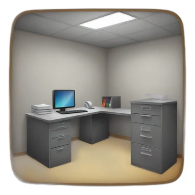 office room in a bunker sticker