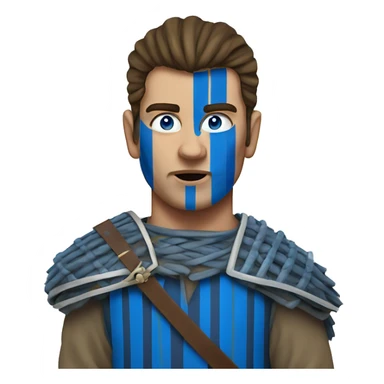 braveheart william wallce with blue striped paint on face sticker