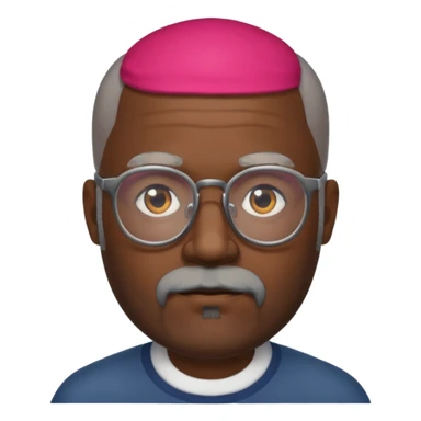 bald gray beard black man glasses sticker