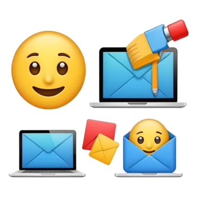 Emoji depicting the process of building a website sticker
