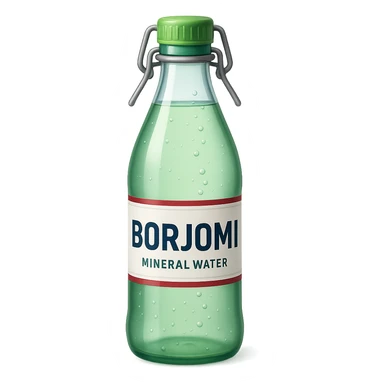 Borjomi water bottle emoji with label sticker