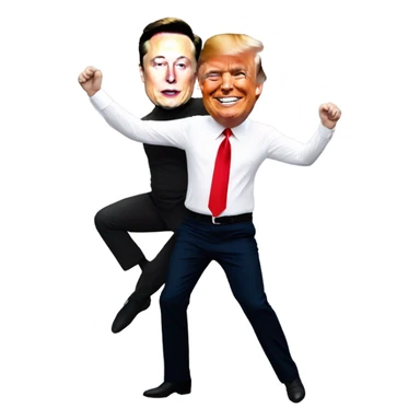elon musk dancing with trump sticker