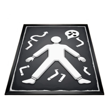 crime scene body drawing with white chlak on the floor sticker