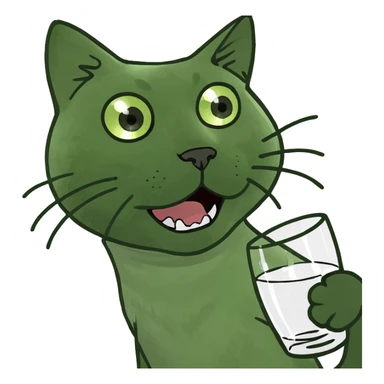 Cat q hit glass sticker