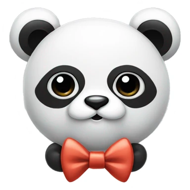 Panda with a pacifier and with a bow on top sticker
