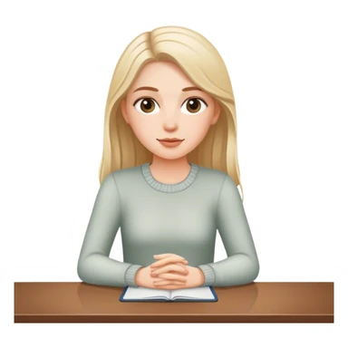 white girl sitting at table sticker