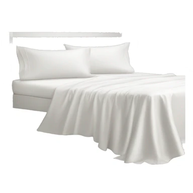 white satin bed sheets on white wooden bed sticker