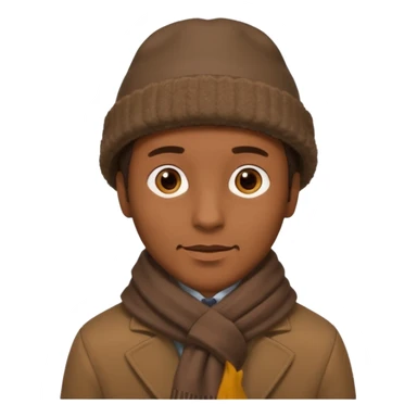 man with brown winter clothes sticker