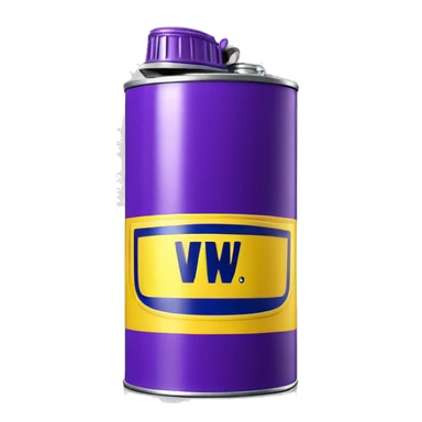 Realistic metallic purple oil can of WD40 isolated.  sticker