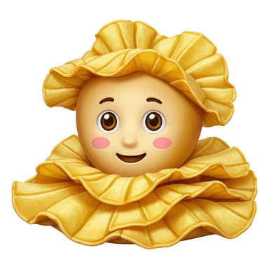 Illustrate a realistic close-up of Ruffles chips showing wavy ridges & golden crunch. sticker