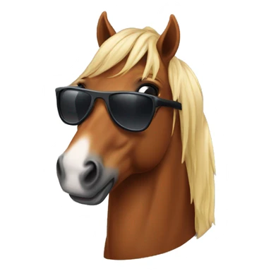 bay horse with sunglasses sticker