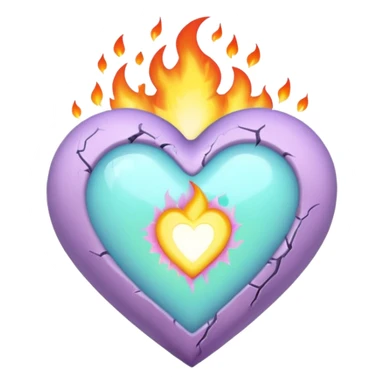 pastel goth heart with pastel flame sticker