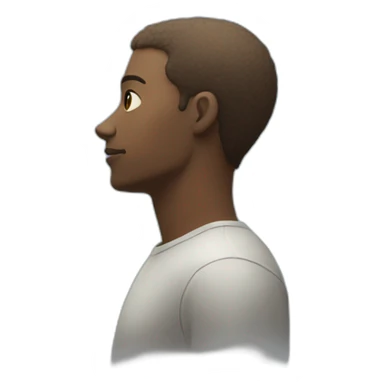 White skin Man looking at the sky (side view) sticker