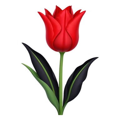 goth tulip with black petals with a single red streak sticker