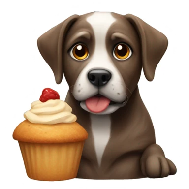 Dog with a muffin sticker