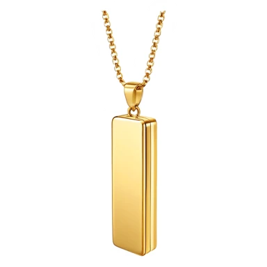 Long gold vertical 3d rectangle necklace  sticker