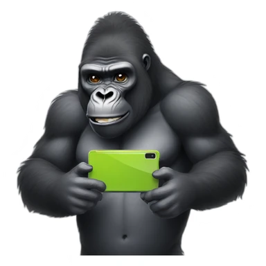 Gorilla holding an android phone sticker