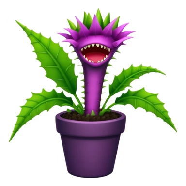 Black and purple Venus flytrap with vines sticker