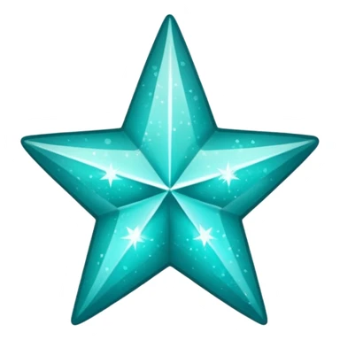 teal star with sparkles sticker