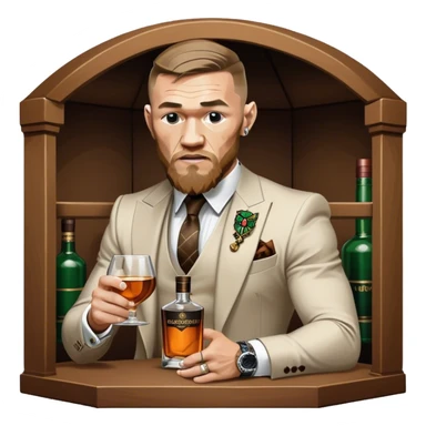 Conor mcreggor in the octagon with whiskey sticker