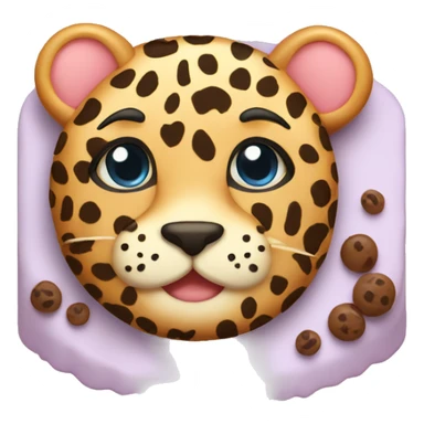 Cute leopard cake  sticker