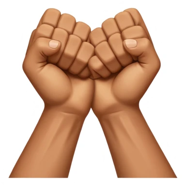 Hands crossed over while having fists sticker