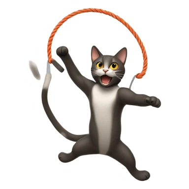 Cat jump roping sticker