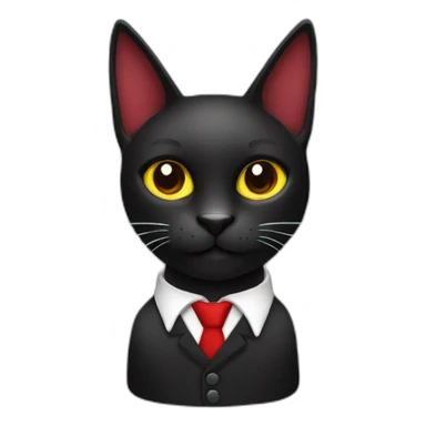customer service black cat with red tie 3/4 profile sticker