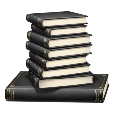 5 black and white books sticker