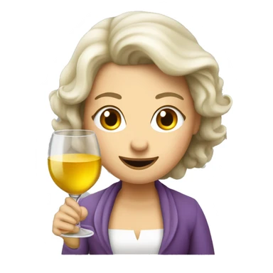 Langhaarige schicke Dame mit Weißwein  sticker