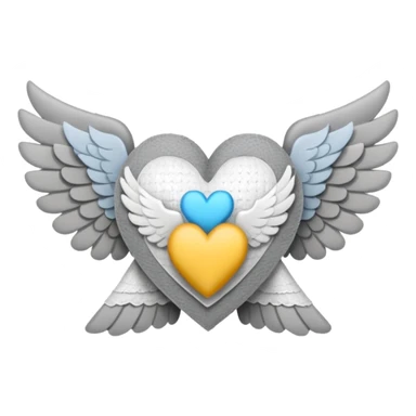 grisgray heart with wings and a hospital bandage (all gray) sticker