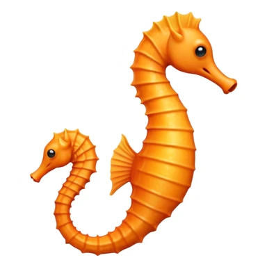 An orange seahorse sticker