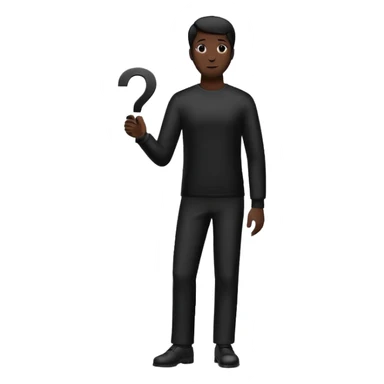 silhouette of a man with a question mark sticker