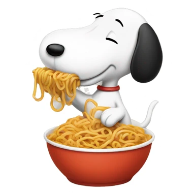 Snoopy eating spicy noodles  sticker
