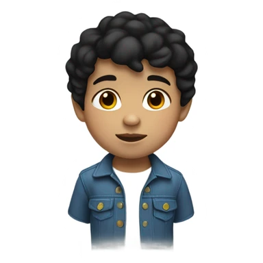 Hispanic toddler boy black hair pale skin sticker