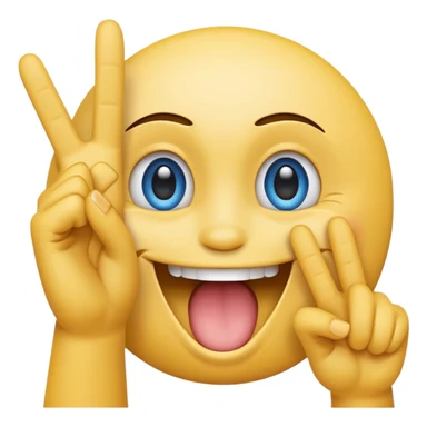 Smiley face with open mouth and blue eyes and two hands with middle fingers up sticker