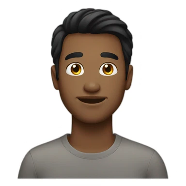 Guy with middle part hair black hair  sticker