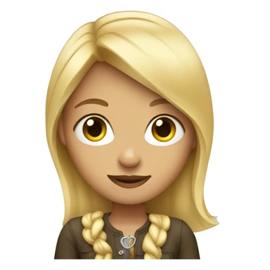 Blonde girl with peace sign sticker