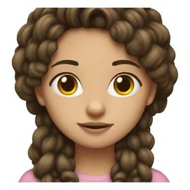 Brunette girl making clothes sticker