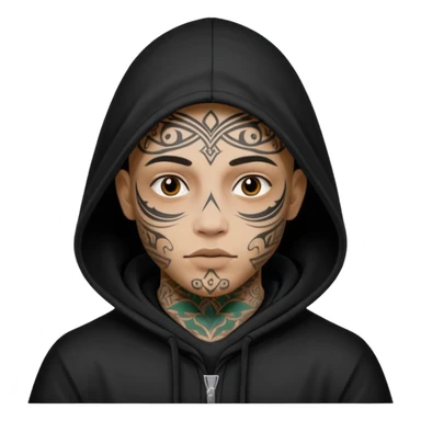 Con capuchas y tatuajes en la cara sticker