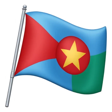 Bandera gitana con rueda roja enel medio i azul arriba dela bandera i verde abajo sticker