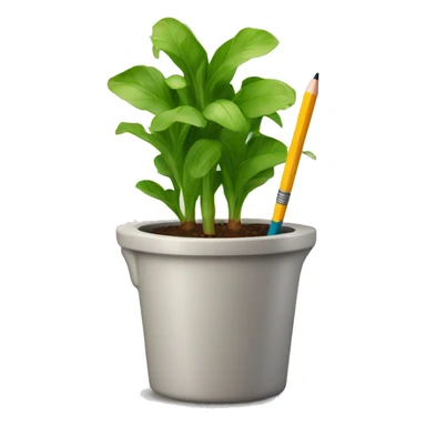 Pencil in a pot irrigated sticker