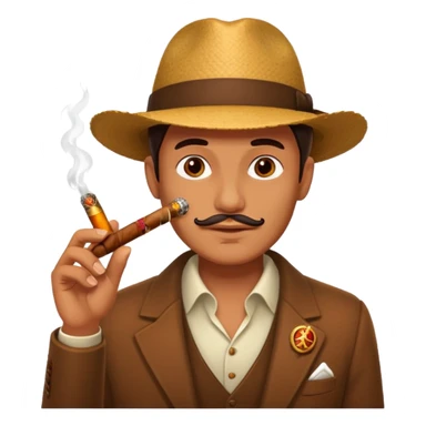 Guy face with cigar sticker