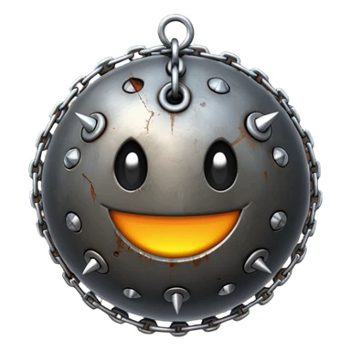 iPhone text message emoji size ball, and chain with spikes sticker