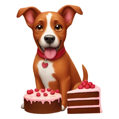Red dog with cakes sticker