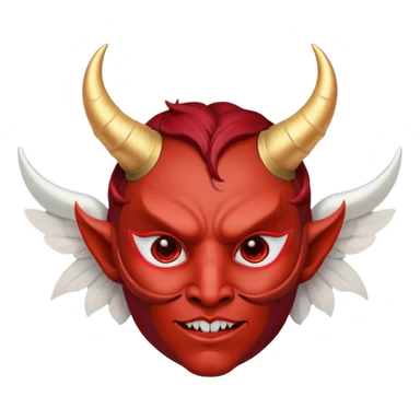 Devil wearing angel mask sticker
