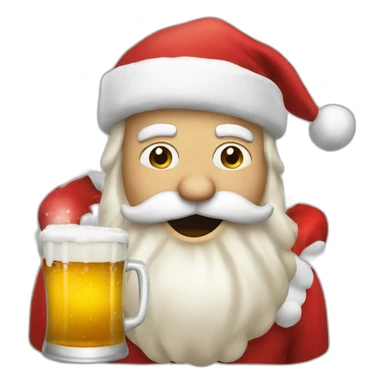Santa drinking beer sticker