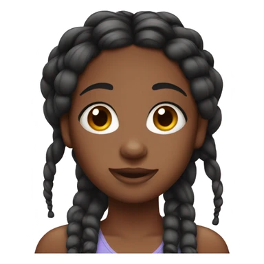 A pretty black girl with braids  sticker